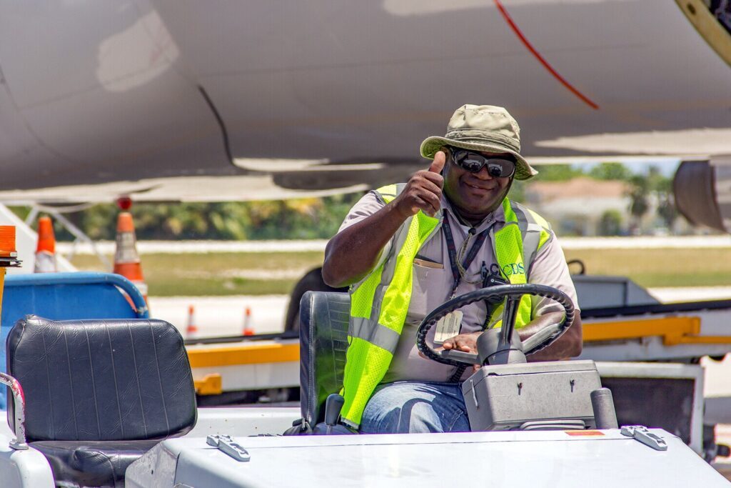CDS ground services team aircraft